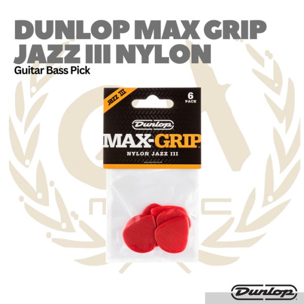 Dunlop Max Grip JAZZ III Nylon Pick Isi 6 - Pick Gitar Bass - Image 3