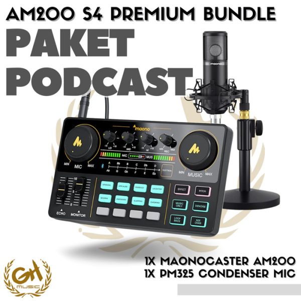 MAONO AU-AM200 S4 PREMIUM MIC BUNDLE PODCAST RECORDING. GARANSI