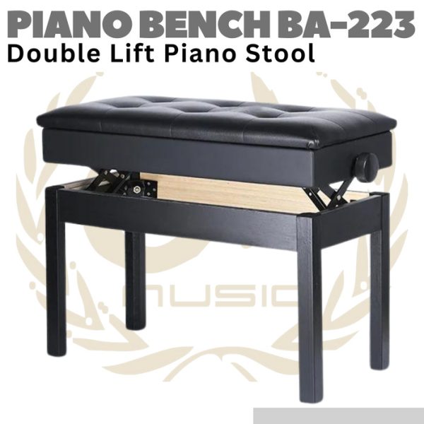 BA-223 Double Lift Piano Bench Stool | Kursi Keyboard BA223