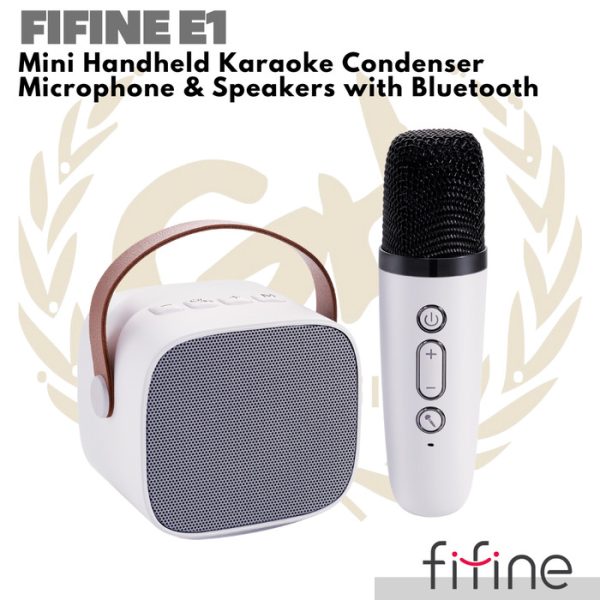 Fifine E1 Mini Handheld Karaoke Condenser Microphone Speaker Bluetooth