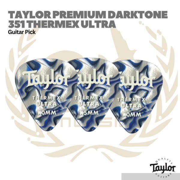 Taylor Premium DarkTone 351 Thermex Ultra Picks Blue Swirl 6-Pack - Pick Gitar Bass