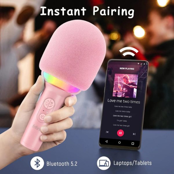 FIFINE E2 Karaoke Microphone Bluetooth Wireless Mic Speaker - Image 2