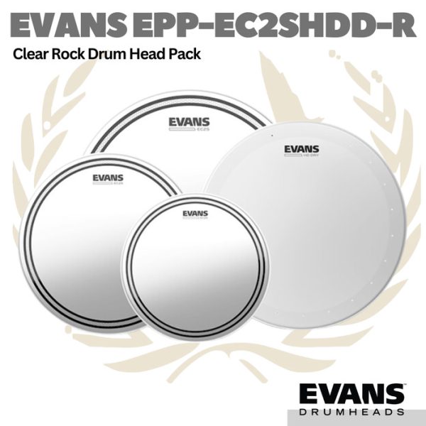 Evans Pack EC2S Clear Rock + 14" HDD EPP-EC2SHDD-R - Drum Head