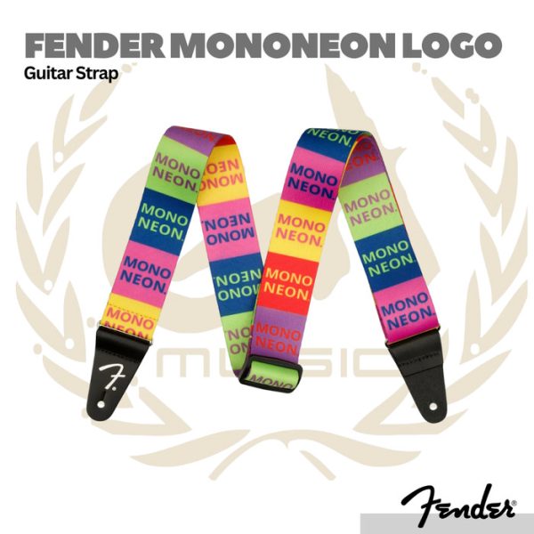 Fender MonoNeon Logo Guitar Strap Multi-Color - Strap Gitar Bass