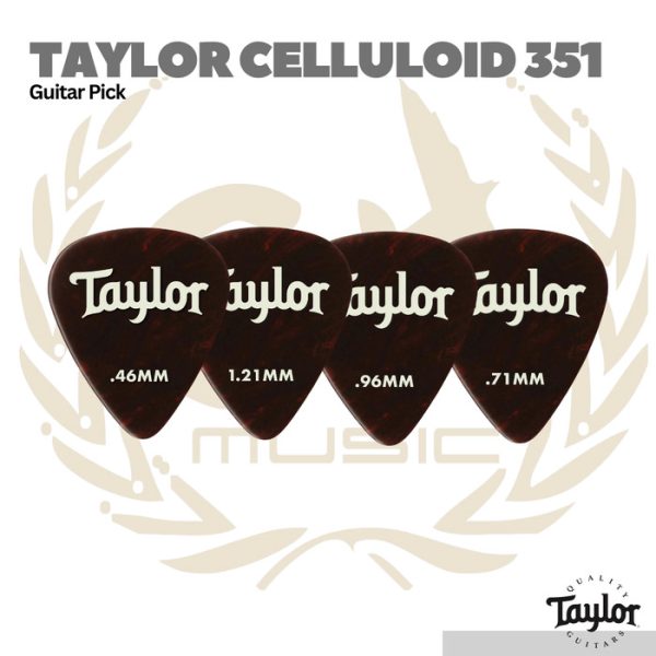 Taylor Celluloid 351 Picks Tortoise 12-Pack - Pick Gitar Bass