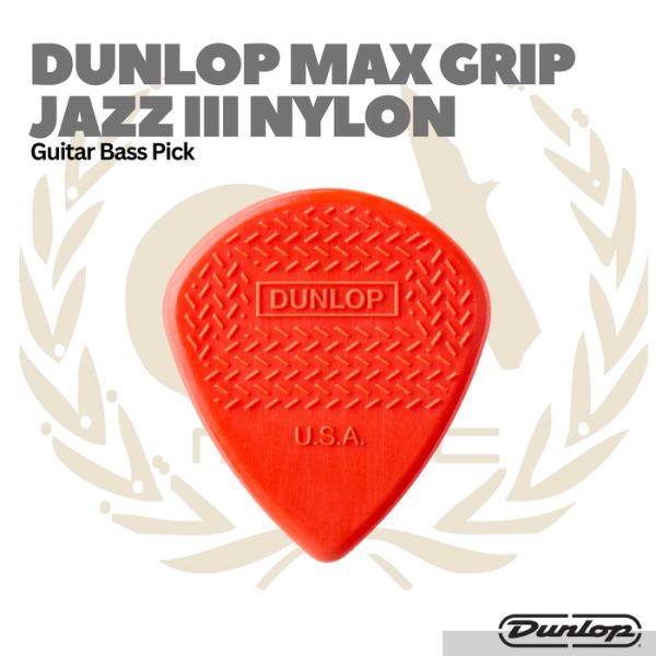 Dunlop Max Grip JAZZ III Nylon Pick Isi 6 - Pick Gitar Bass