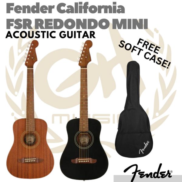 Fender FSR California Redondo Mini Guitar Free Softcase Gitar Akustik