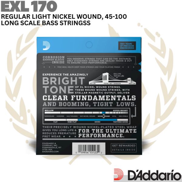 D'ADDARIO EXL170 Regular Light Long Scale Bass 45-100 | Senar Bass - Image 2