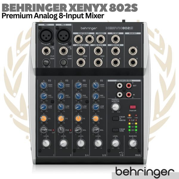 BEHRINGER XENYX 802S Premium Analog 8 Input Audio Mixer | 802USB - Image 3