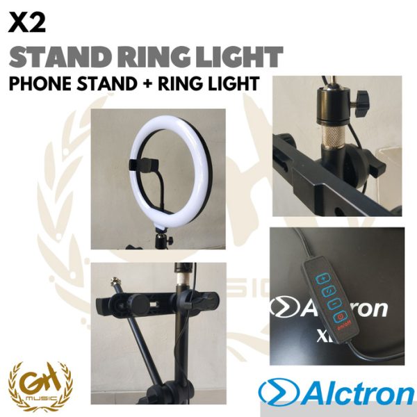 ALCTRON X2 RING LIGHT STAND, PHONE STAND + RING LIGHT - Image 2