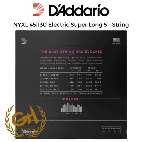 D'Addario NYXL 45|130 Electric Super Long 5 - String - Image 2