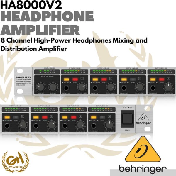 BEHRINGER HA8000 8 Channel High-Power Headphone Amplifier - Image 3