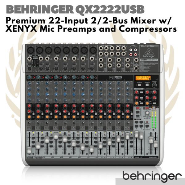 Behringer Xenyx QX2222USB Premium 22-Input 2 Bus Mixer USB Interface