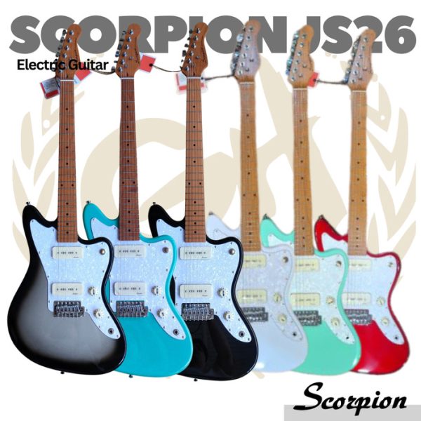 SCORPION JS26 Black Jaguar Series Electric Guitar | Gitar Jazzmaster - Image 2