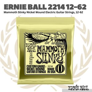 Ernie Ball 2214 Mammoth Slinky Nickel Wound Electric Guitar Strings, 12-62 | Senar Gitar Elektrik 0.12 Asli Original
