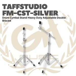 FM-CST Drum Cymbal Stand Heavy Duty Adjustable Double Braced - FM CST Stand Simbal Drum TAFF STUDIO FMCST SILVER