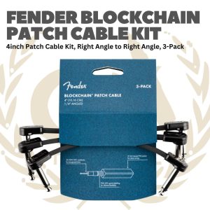 Fender Blockchain 4inch Patch Cable Kit, Right Angle to Right Angle, 3-Pack - Kabel Jumper Efek