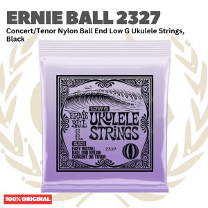 Ernie Ball 2327 Concert/Tenor Nylon Ball End Low G Ukulele Strings, Black - Senar Ukulele