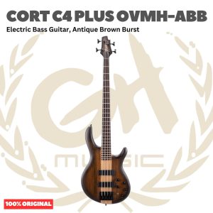 Cort C4 PLUS OVMH-ABB Electric Bass Guitar, Antique Brown Burst - Bass Listrik Electric C-4 Plus OVMHABB Original Asli