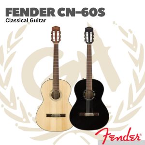 Fender CN-60S Nylon String Classical Guitar - Gitar Klasik Nylon - Black