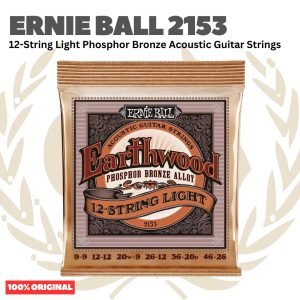 Ernie Ball 2153 Earthwood 12-String Light Phosphor Bronze Acoustic Guitar Strings - Senar Akustik