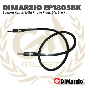 DiMarzio EP1803BK High Definition Speaker Cable, 1/4in Phone Plugs, 3ft, Black - Kabel Jumper TS Speaker EP1803BK