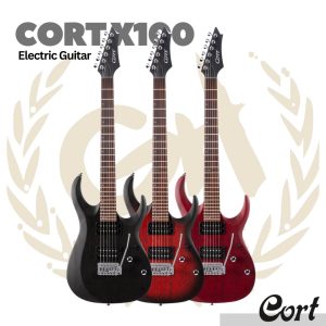 Cort X100 Electric Guitar HH - Gitar Elektrik - OPBK (Open Pore Black)