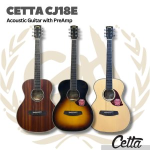 Cetta CJ18E Acoustic Guitar with Pre-Amp - Gitar Akustik Elektrik CJ18E dengan PreAmp - MNT