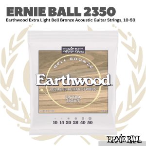 Ernie Ball 2350 Earthwood Extra Light Bell Bronze Acoustic Guitar Strings, 10-50 - Senar Gitar Akustik