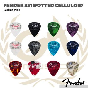 Fender 351 Dotted Celluloid Guitar Picks, 12-Pack - Pick Gitar - THIN