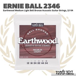 Ernie Ball 2346 Earthwood Medium Light Bell Bronze Acoustic Guitar Strings, 12-54 - Senar Gitar Akustik