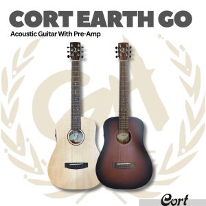 Cort Earth GO Acoustic Electric Guitar with Pre-Amp - Gitar Transkustik TransAcoustic Akustik Elektrik Earth-Go PreAmp Original Asli - OP