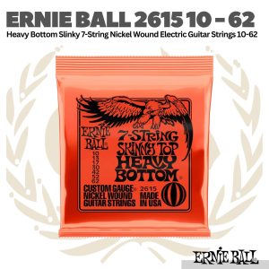 Ernie Ball 2615 10-62 Skinny Top / Heavy Bottom Slinky 7-String Nickel Wound Electric Guitar Strings - Senar Gitar