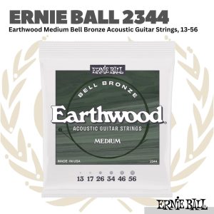 Ernie Ball 2344 Earthwood Medium Bell Bronze Acoustic Guitar Strings, 13-56 - Senar Gitar