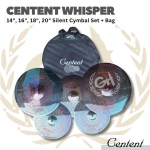 CENTENT WHISPER BLACK Silent Cymbal Practice Set 14161820 | Simbal Drum