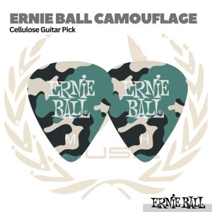 Ernie Ball Camouflage Cellulose Guitar Picks, 12-Pack - Pik Gitar Bass - HEAVY