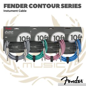 Fender 10FT Contour Series Instrument Cable - Kabel Instrument - 10 FT INCA SILVER
