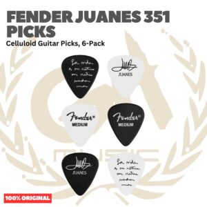 Fender Juanes 351 Celluloid Guitar Picks, 6-Pack - Pick Gitar Set