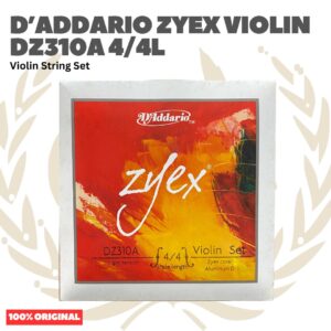 D'Addario DZ310A 4/4L Zyex Violin String Set with Aluminum D, 4/4 Scale, Light Tension - Senar Violin Set Original